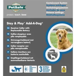 PetSafe Clôtures Anti-Fugue Sans Fil<Collier-R Cepteur Suppl Mentaire Add-A-Dog® Piles Rempla Able Pour Syst Me Anti-Fugue Sans Fil Stay & Play®